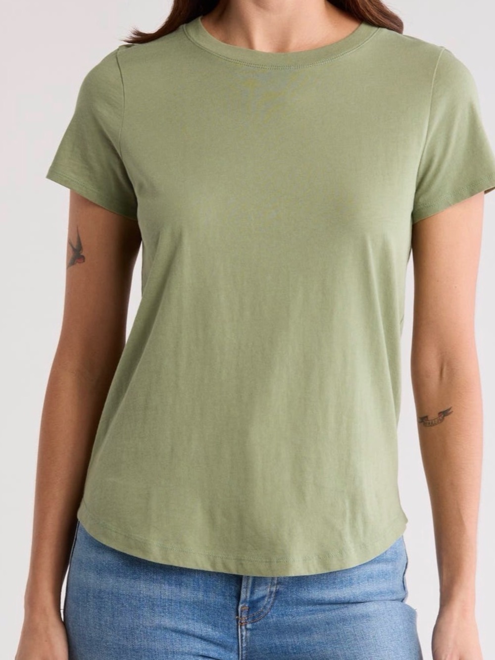 Madewell Vintage Crewneck Cotton T-Shirt Olive Green Size S NWT